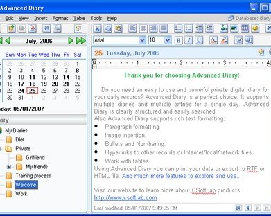 Advanced Diary 2.1 -- отличный электронный дневник
